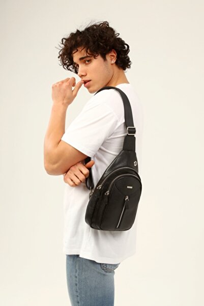 DERKON Τσάντα στήθους από γνήσιο δέρμα (bodybag)