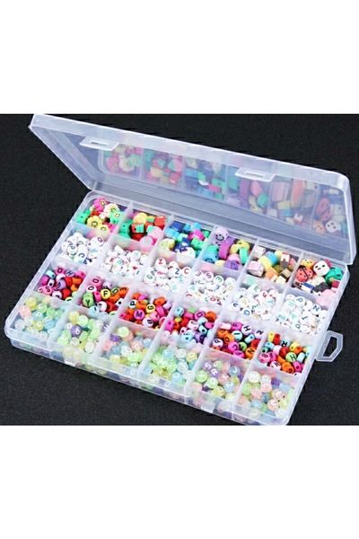 yiğit aksesuar 975 Pieces Giant Letter Beads Fimo Figure Beads Jewelry Making Set