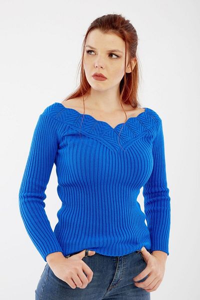 citycenterfashion Women's Large Size Saks Sweater Collar Guipure Cty-cnd-11903b