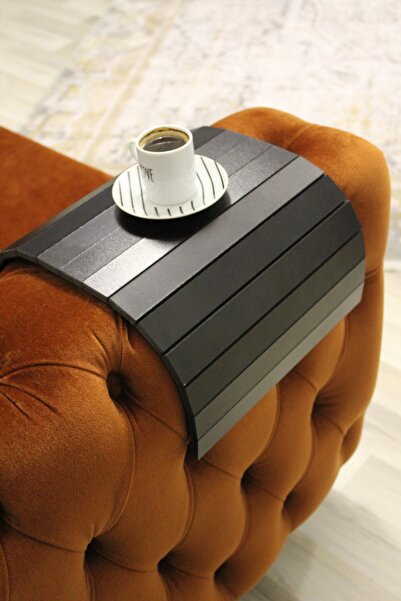 Mobitell 45x25 Siyah Portatif Yansehpa, Koltuk Tepsisi, Kolçak Sehpa