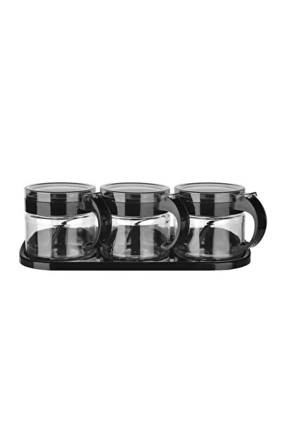 Titiz Cam Baharatlık 3'lü Set 300ml Siyah