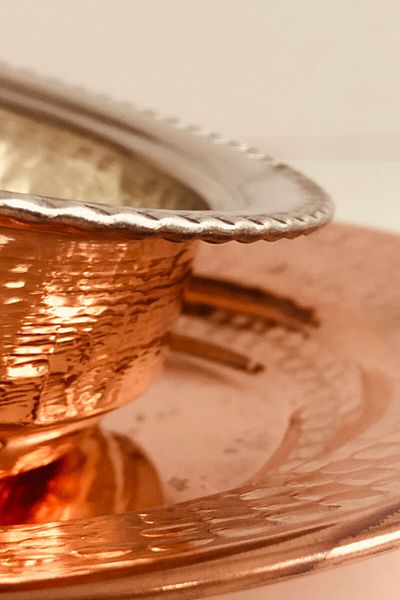 Gezin Company Copper Soup Bowl with Plate