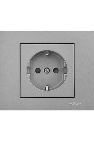 OVİVO Grano Silver Grounded Socket Frame Included