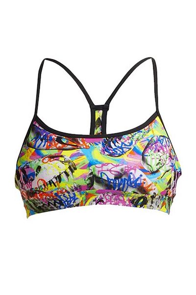 FUNKİTA Women's Fossil Fuel Swim Crop Top Single Top