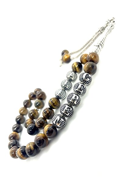 AgateStones Ikili Isimli Ve Harfli Orijinal Doğaltaş Kaplangözü Tesbih