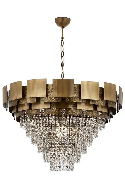Avonni Avonnı Av-60270-e90 Eskitme Kaplama Klasik Avize E27 Metal Kristal 90cm