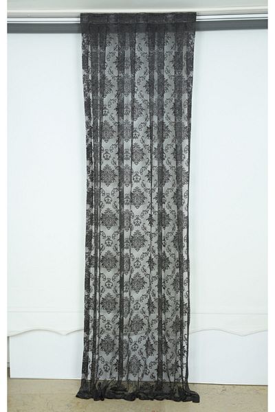 AKÇA TEKSTİL Damaks Model Anthracite Color Single Wing Ready-made Planted Pleated Background Curtain 75*260 Cm