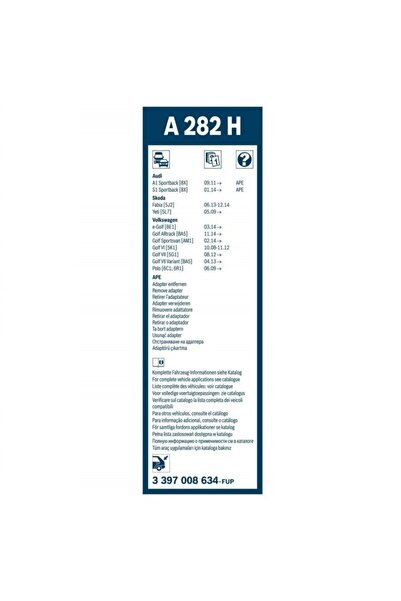 Bosch Seat Ateca Arka Silecek 28cm 2016-2021 Rear A282h