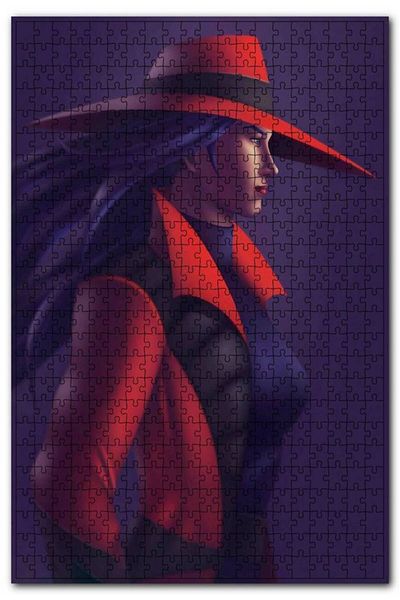 Cakapuzzle صورة Carmen Sandiego Dark Mode 1000 قطعة أحجية الصور المقطوعة من خشب MDF
