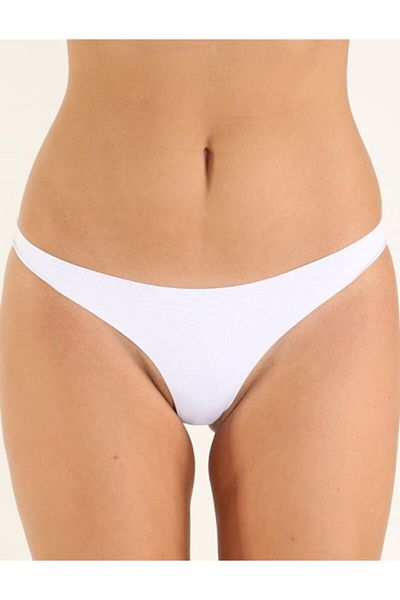Malinka White Soft Non-Marking Seamless Thong String Panties