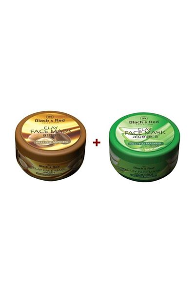 Black Red Argan Oil 400 Ml + Aloe Vera 400 ml Clay Face Mask