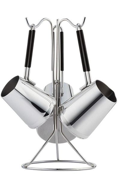 Nehir Everest 4-Piece Steel Coffee Pot Set - With Hanger Stand
