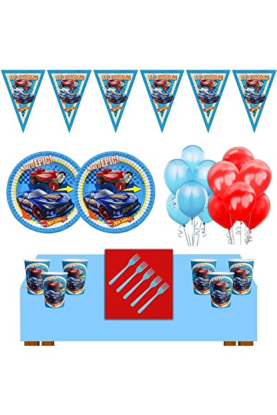 Parti Furyası Hot Wheels Doğum Günü 16 Kisilik Hot Wheels Parti Malzemeleri S...