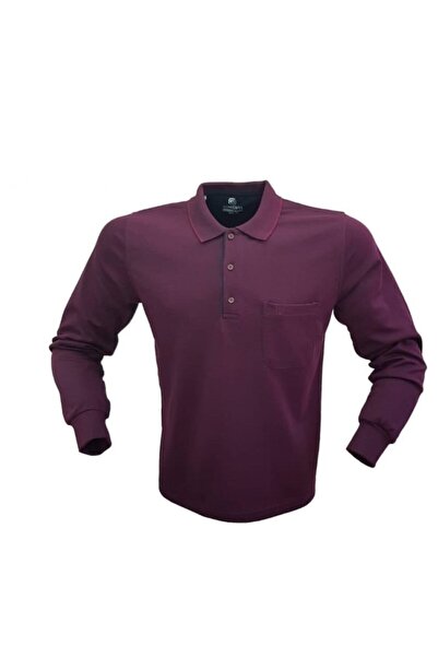 BLUES MODA Simenti Polo Yaka Cepli Rahat Kalıp Sweatshirt Battal Beden