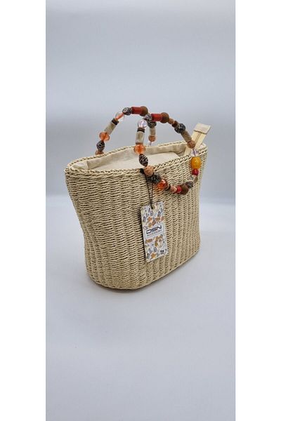 DSN Straw Handbag Beige Color H31625