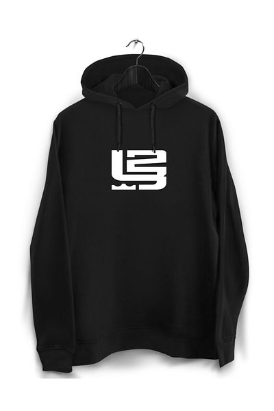 YEACHY Unisex Μαύρο φούτερ με τυπωμένο λογότυπο Lebron James