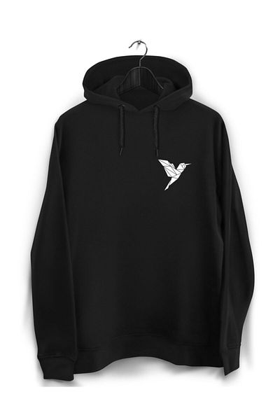 YEACHY Φούτερ με κουκούλα Unisex Black Bird