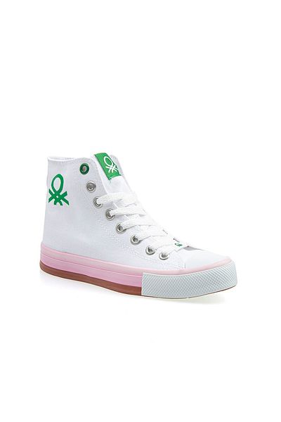 Benetton Pantofi sport alb cu pudră de damă