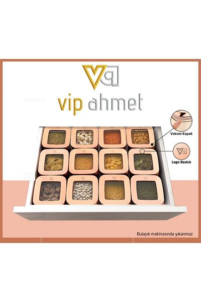 VİP AHMET 20 قطعة من حاوية تخزين النحاس المربعة المفرغة، 20 قطعة من حاوية البقوليات، مكنسة فائقة