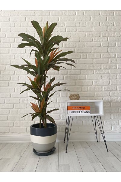 odka 40litre Klasik Saksı Tabaklı 40cmx40cm Antrasit Ekru Granit Gri