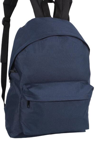 Bagacar 126 Excaption Daily School Backpack Plain Navy Blue
