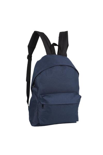 Bagacar 126 Excaption Daily School Backpack Plain Navy Blue