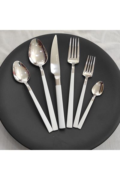 BRONDOFF Stayle White Steel 72 Piece Fork Spoon Knife Set