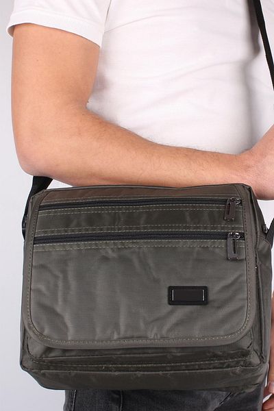 Bagacar Ανδρική τσάντα ώμου από ύφασμα Khaki Messenger 2246