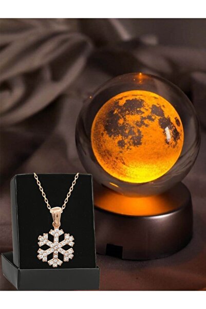 Zemtigo Dekoratif Renk Değiştiren Led Işıklı Cam Ay Küre Dolunay Lamba Krista...