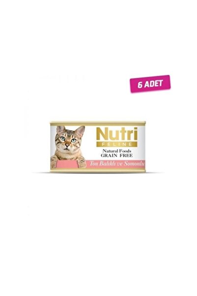 Nutri Feline 6 Adet - Ton Balıklı Somonlu Tahılsız Kedi Konservesi 85 Gr