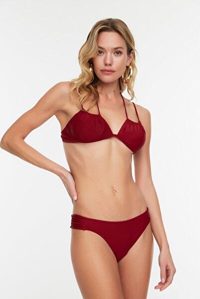 Trendyol Collection Bikini-Hose - Bordeaux - Unifarben