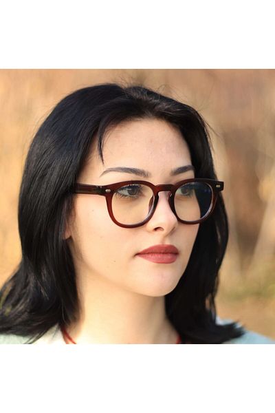 LOOKUP Unisex Blue Block Blue Light Protection Brown Glasses