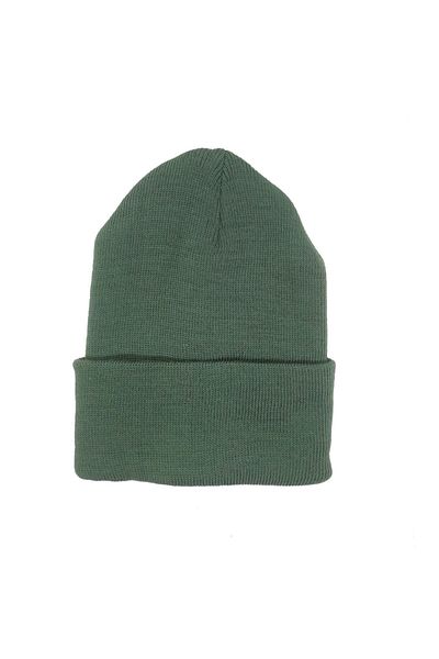 AlpCollection Beretă pliată din acrilic de bază de culoare solidă verde închis