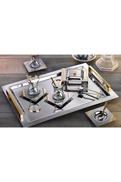 Olca Tiamo 40 Parça Çelik Çay Seti Mira Gold