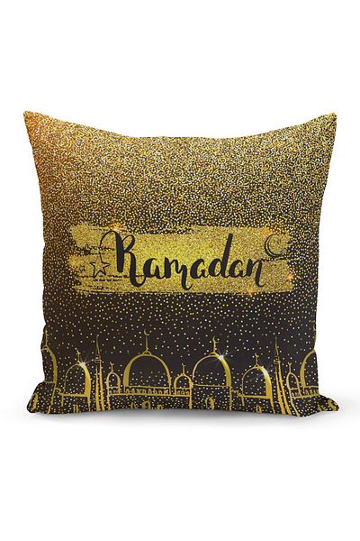 Filamente Ramadan Special Patterned Double Sided Digital Printed Throw Pillow Cover