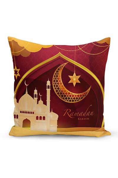 Filamente Husă de pernă cu model special Ramadan, imprimată digitală, cu două fețe