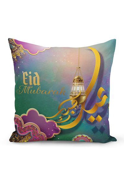 Filamente Ramadan Special Patterned Double Sided Digital Printed Throw Pillow Cover