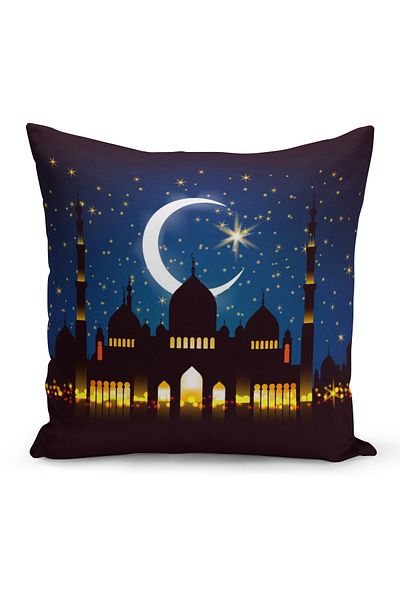 Filamente Husă de pernă cu model special Ramadan, imprimată digitală, cu două fețe