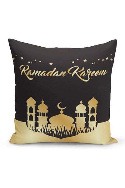 Filamente Ramadan Special Patterned Double Sided Digital Printed Throw Pillow Cover