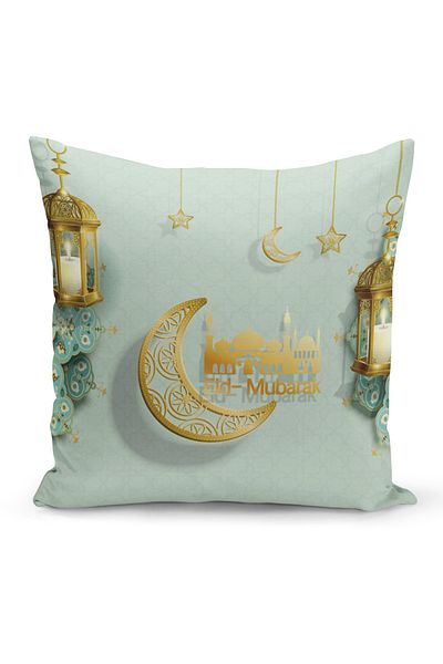 Filamente Ramadan Special Patterned Double Sided Digital Printed Throw Pillow Cover