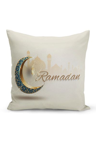 Filamente Ramadan Special Patterned Double Sided Digital Printed Throw Pillow Cover