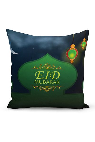 Filamente Ramadan Special Patterned Double Sided Digital Printed Throw Pillow Cover