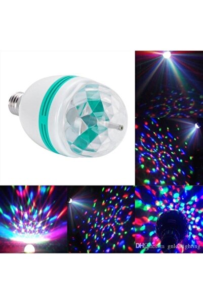 ŞHN'Shopping Renkli Led Döner Başlıklı Disko Topu Ampul Gece Lambası 3 Watt E27 Duylu Renkli Disco Ampul