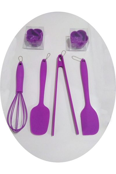 Ün-Ev Silicone 16-Piece Spatula-Tongs-Beater-Cake Mold Set
