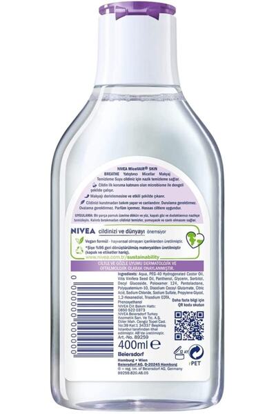 NIVEA Nıvea Yatıştırıcı Micellar Makyaj Temizleme Suyu Hassas Ciltler (400 Ml), Yüz Temizle