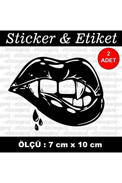 auto ملصق شفاه Vampire Woman Teeth Bite - ملصق متوافق مع الكمبيوتر المحمول ال...