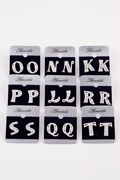 Ervalina P Harfli Özel Tasarım Zirkon Taşlı Çift Küpe