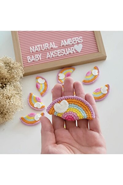 Natural Ambers مشبك تثبيت على شكل قوس قزح مكون من قطعتين