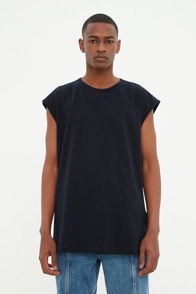 Trendyol Collection Basic Oversize/Széles szabású környakú pamut ujjatlan póló/sportoló TMNSS22AL0069