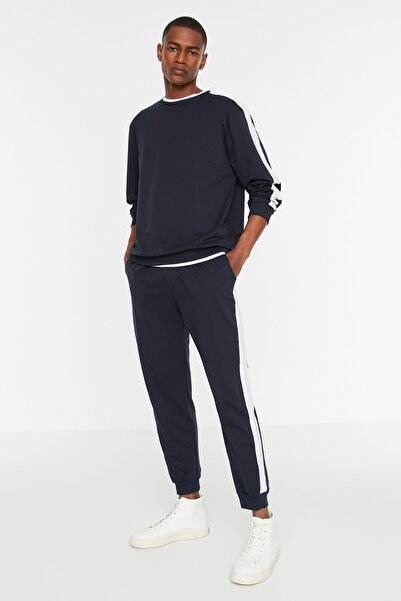 Trendyol Collection Pajama Set - Navy blue - Plain